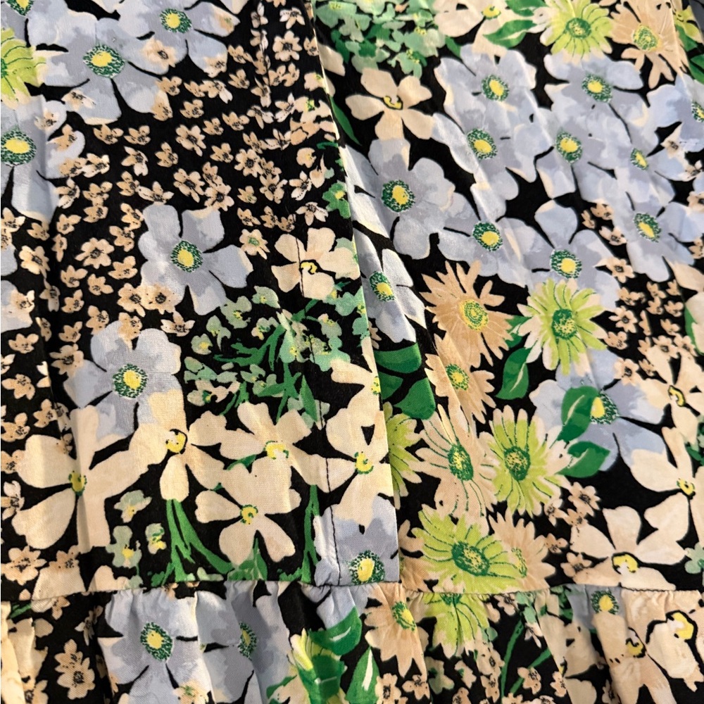 H&M Blue and Green Floral Long Sleeve Dress - Picture 6 of 9